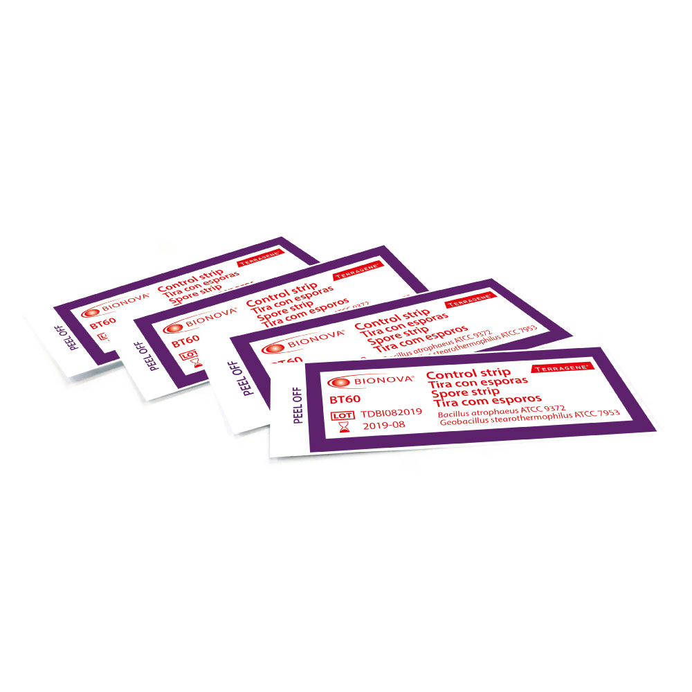 Tiras de esporas para calor seco, vapor y EtO (prueba del kit)