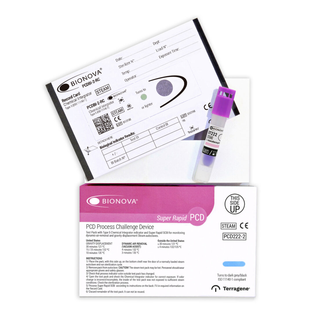 Paquete de prueba de vapor de 1h (con integrador de un punto – violeta) (FDA)